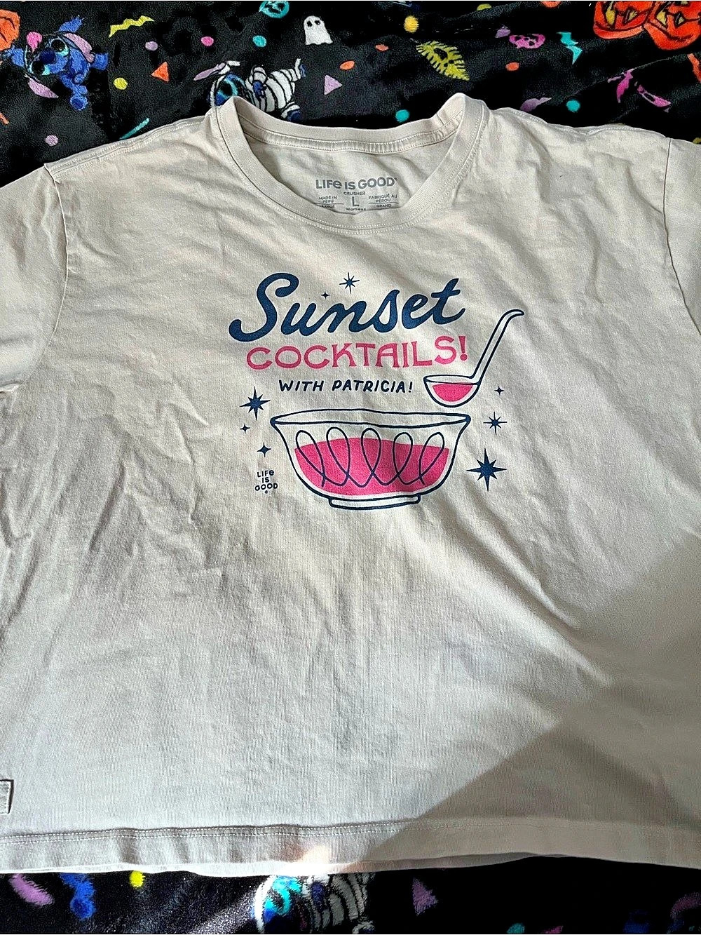 Life Is Good Women's Sunset Cocktails Short Sleeve Crusher Boxy Tee Crusher Boxy